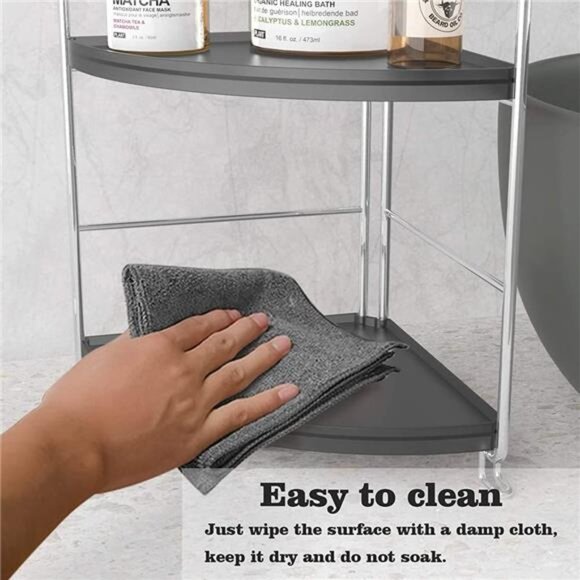 Kitchen Spice Rack Standing Shelf, 2-Tier Corner Storage Shelf, Bathroom - Picture 6 of 8